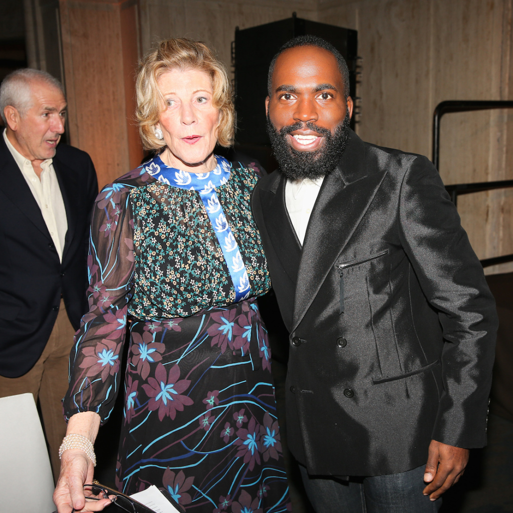 Agnes Gund and Derrick Adams at the ICI Annual Benefit and Auction, 2014 Photograph by Ben Rosser, BFAnyc