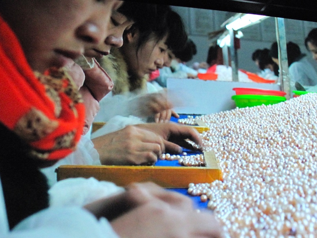 Mika Rottenberg, Still from her film at the Arsenale, part of the 56th Biennale di Venezia All The World's Futures, Photograph by Katy Hamer, 2015