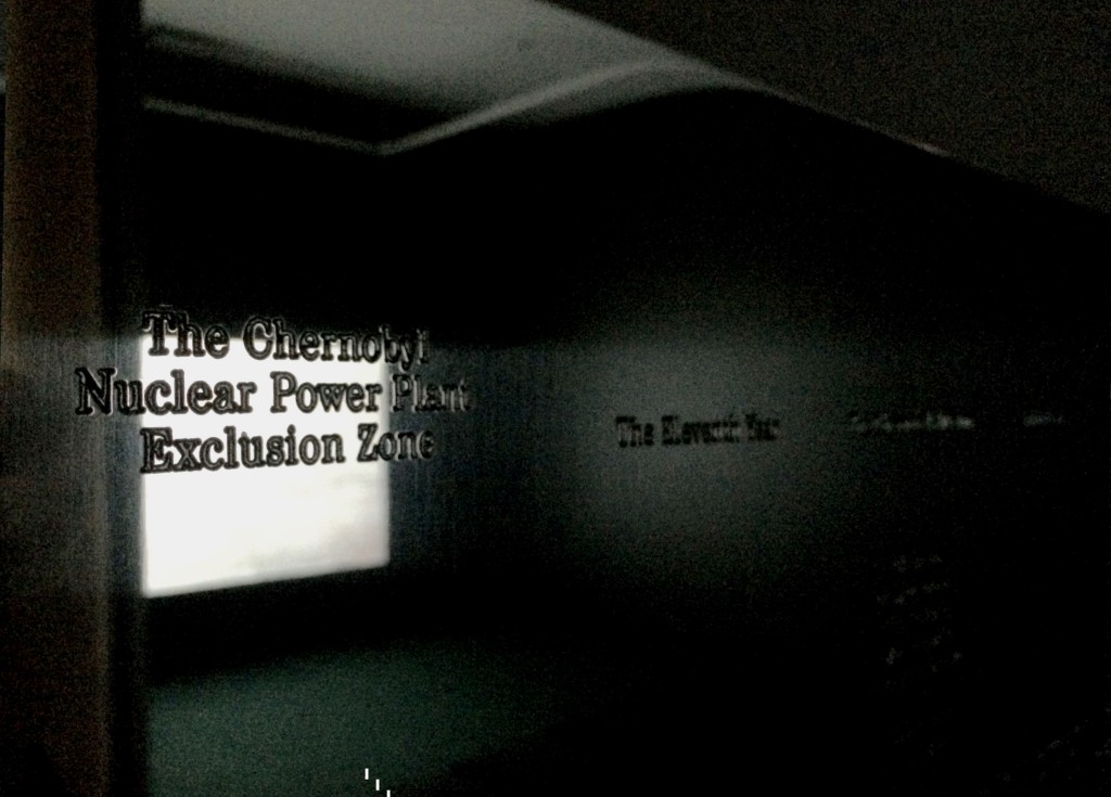 Lina Selander, [Reflective] Plaque from “Lenin’s Lamp Glows In The Peasant’s Hut”, Installation view at VOX, Montreal, Canada, Photo by Jongho Lee, 2015