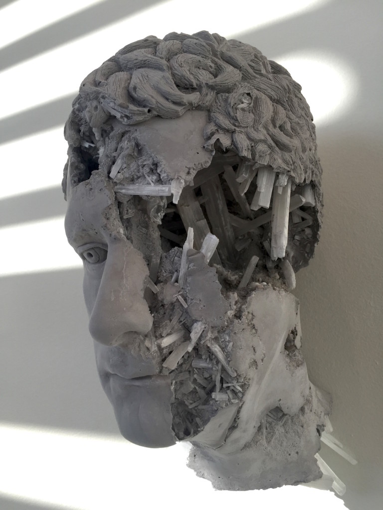 Daniel Arsham, Slenite Eroded Broken Figure, Selenite volcanic ash, Hydro-stone, 2015, Courtesy of Galerie Perrotin, NY, Photograph by Katy Hamer, 2016